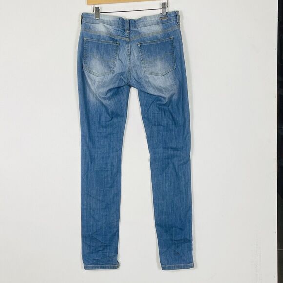 Carlos Miele Light Wash Distressed Destroyed Skinny Jeans Womens 44 Medium Large - Picture 5 of 10